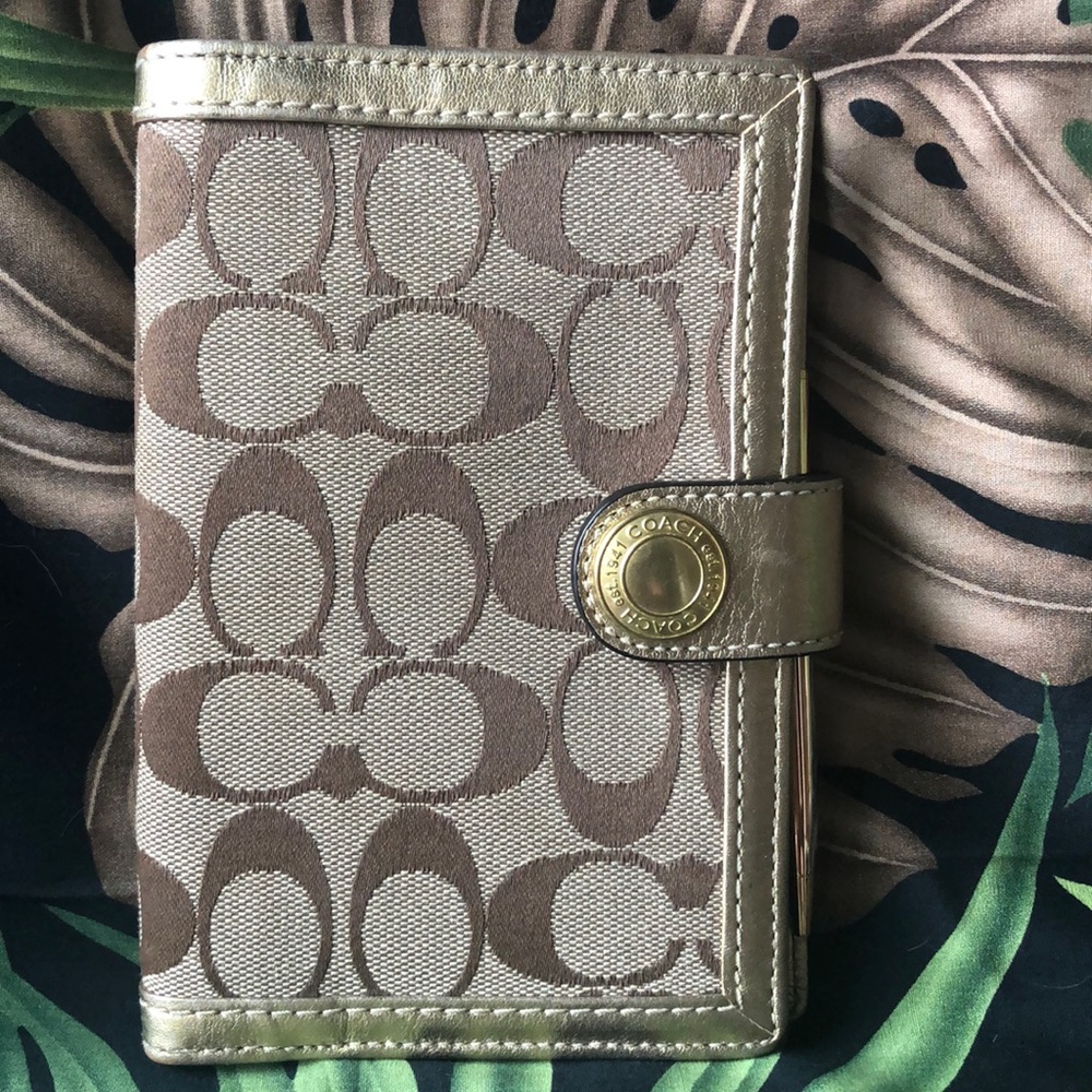 Coach Calendar Planner Agenda Gold Holder